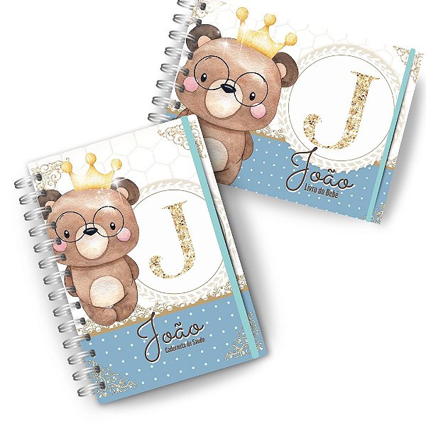 Kit Maternidade: ( Caderneta + Livro do Bebê) - Urso Principe