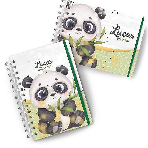 Kit Maternidade: ( Caderneta + Livro do Bebê)- Panda
