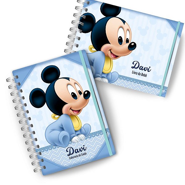 Kit Maternidade: ( Caderneta + Livro do Bebê)- Mickey Baby