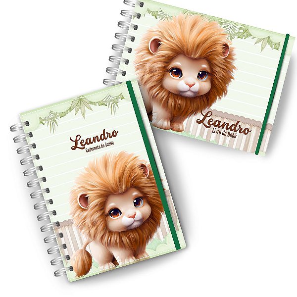 Kit Maternidade: ( Caderneta + Livro do Bebê)- Leão 3D