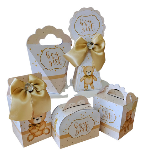 Kit 15 Festa Chá Revelação : Personalizados | Caixinhas