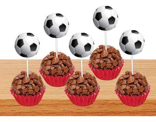 50 Tags Toppers Para Doces Docinhos Futebol M2