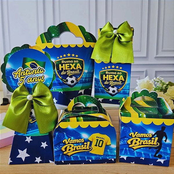 Kit Festa Copa Do Mundo Brasil | 15 Caixinhas Lembrancinhas