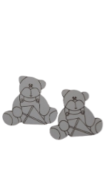 Aplique Ursinhos com pipa 02 unidades