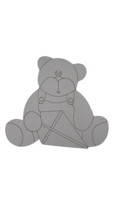 Aplique Urso com pipa mdf 03mm