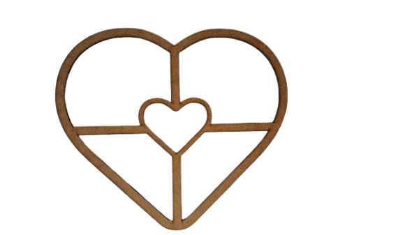 Gabarito Molde para Petisqueira Coração em MDF 03mm modelo P6