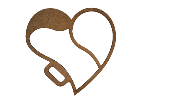 Gabarito Molde para Petisqueira Coração em MDF 03mm modelo P3