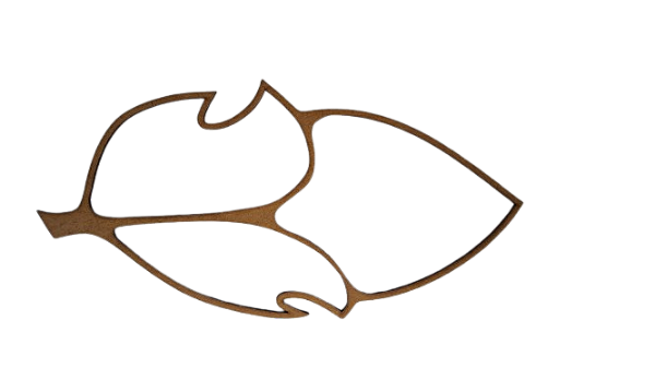 Gabarito Molde para Petisqueira Folha em MDF modelo P17