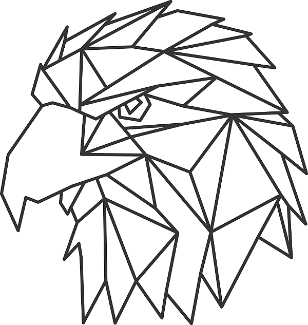 Quadro Decorativo Águia Geométrico 30cm em MDF 03mm