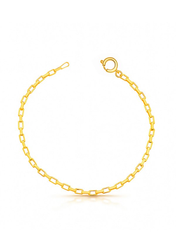Pulseira tijolinho 1,5 mm - banhada a ouro 18k