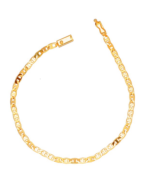 Pulseira piastrine 3,5 mm - banhada a ouro 18k