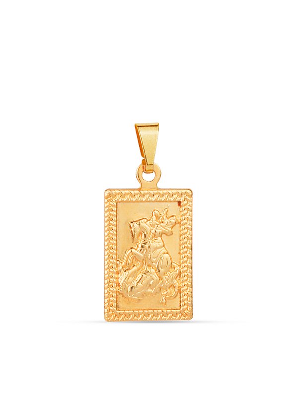 Pingente plaquinha São Jorge 1,8 x 1,2 cm - banhado a ouro 18k