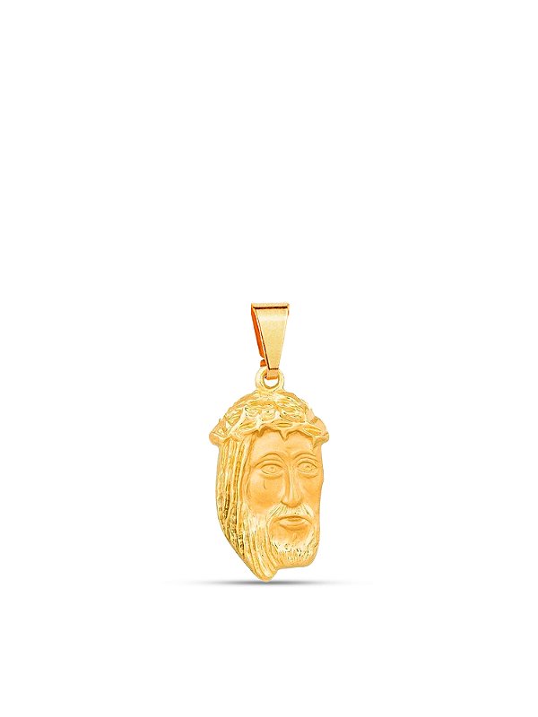 Pingente Face de Cristo M 2,0 x 1,2 cm - banhado a ouro 18k
