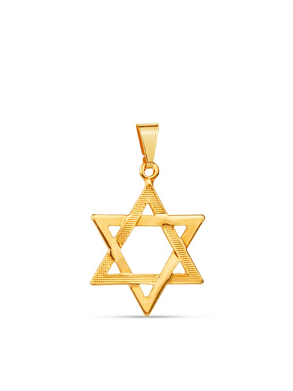 Pingente Estrela de Davi Diamantada 2,0 x 2,0 cm - banhado a ouro 18k