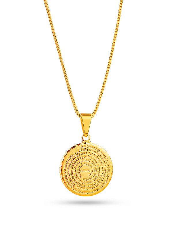 Corrente Pai Nosso Espiral - veneziana - banhado a ouro 18k