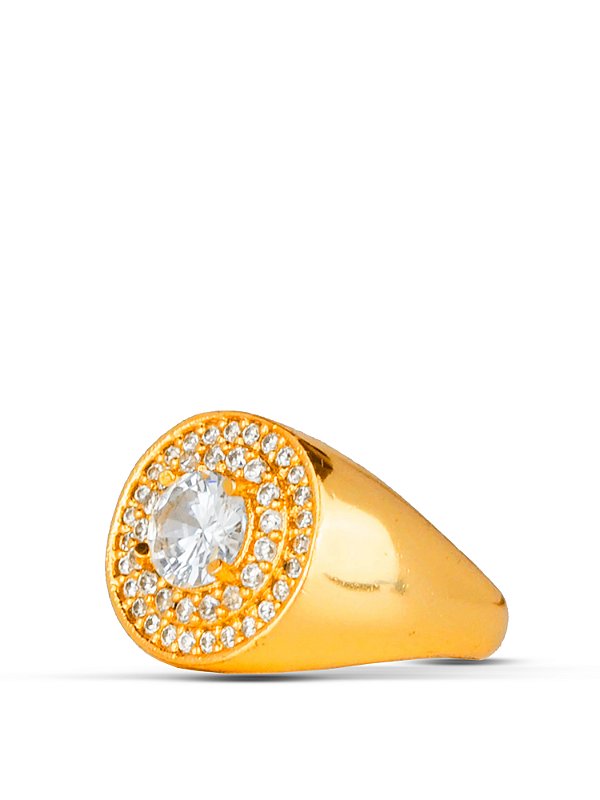 Anel Escala de Pedras - banhado a ouro 18k