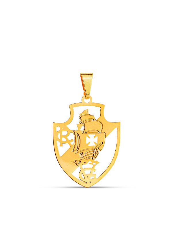 Pingente Vasco vazado - banhado a ouro 18k