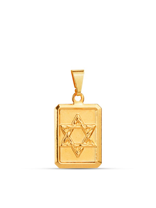 Pingente plaquinha Estrela de Davi 1,5 x 1,1 cm - banhado a ouro 18k