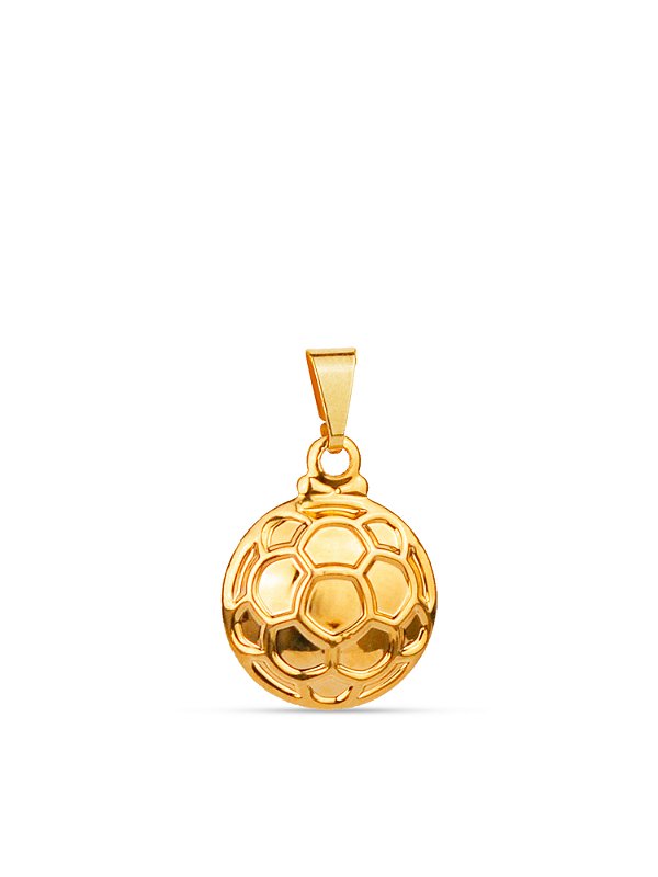 Pingente bola de futebol 1,1 x 1,1 cm - banhado a ouro 18k