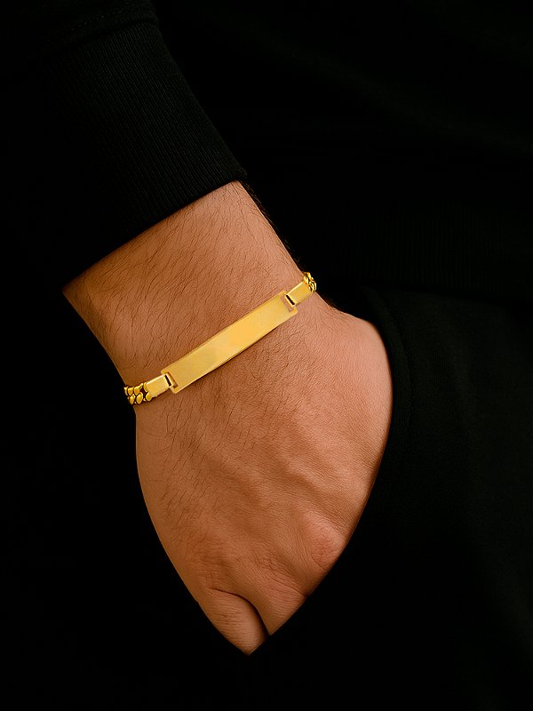 Pulseira personalizada com plaquinha - grumet - banhada a ouro 18k