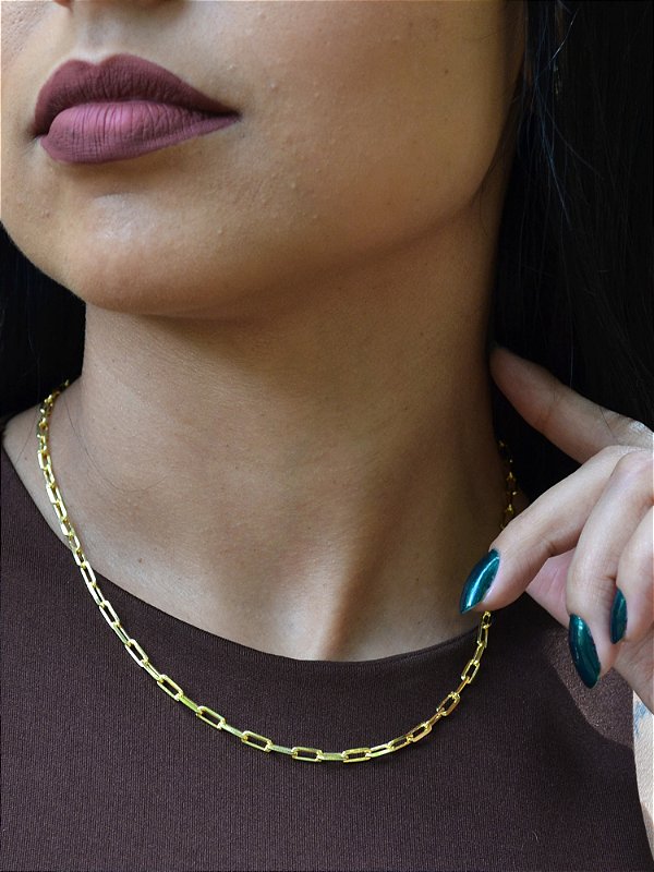 Corrente elo Longo 3 mm - fecho tradicional