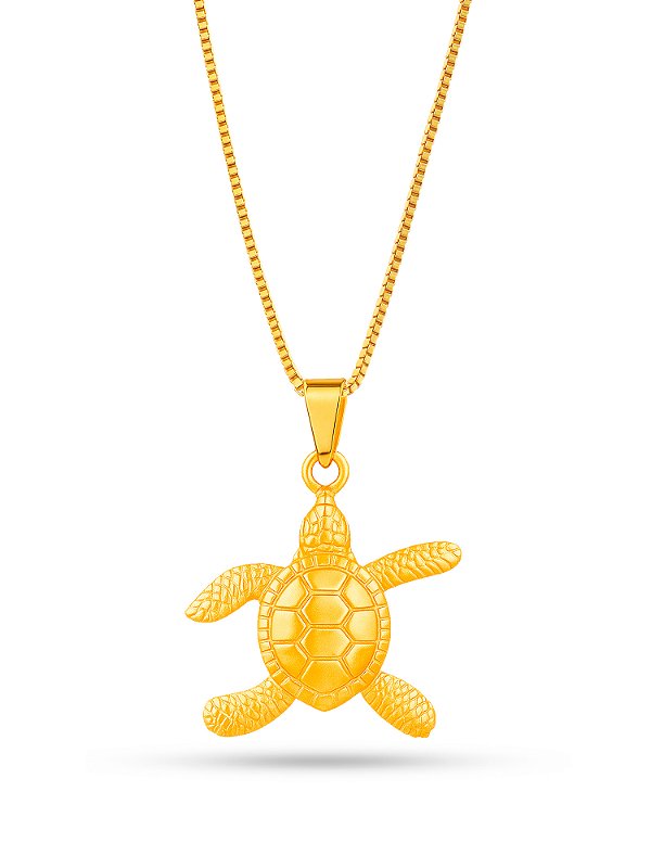 Colar Tartaruga marinha - banhado a ouro 18k