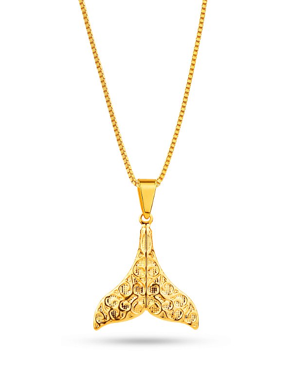 Colar Rabo de Baleia - banhado a ouro 18k