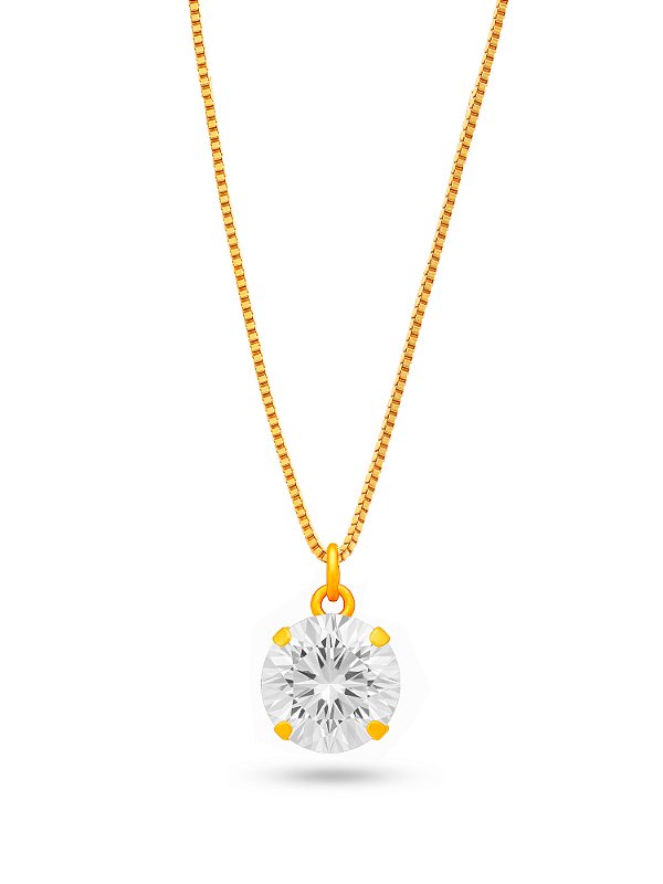 Colar diamante ponto de luz - banhado a ouro 18k