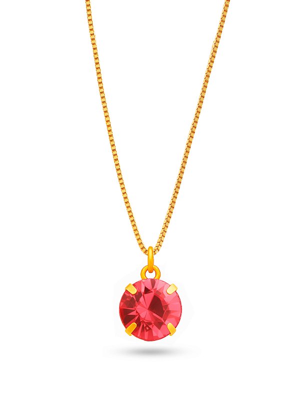 Colar rosa ponto de luz - banhado a ouro 18k