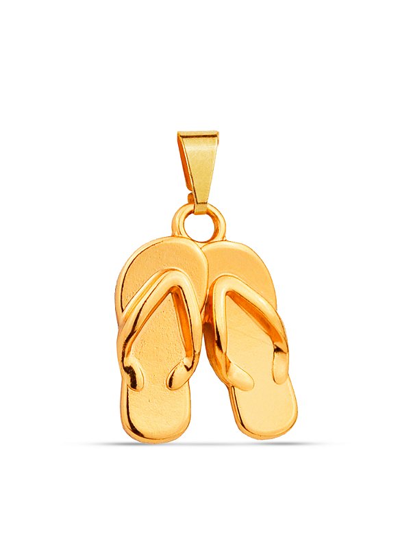 Pingente par de chinelos - banhado a ouro 18k