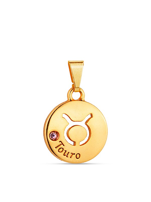 Pingente signo Touro - banhado a ouro 18k