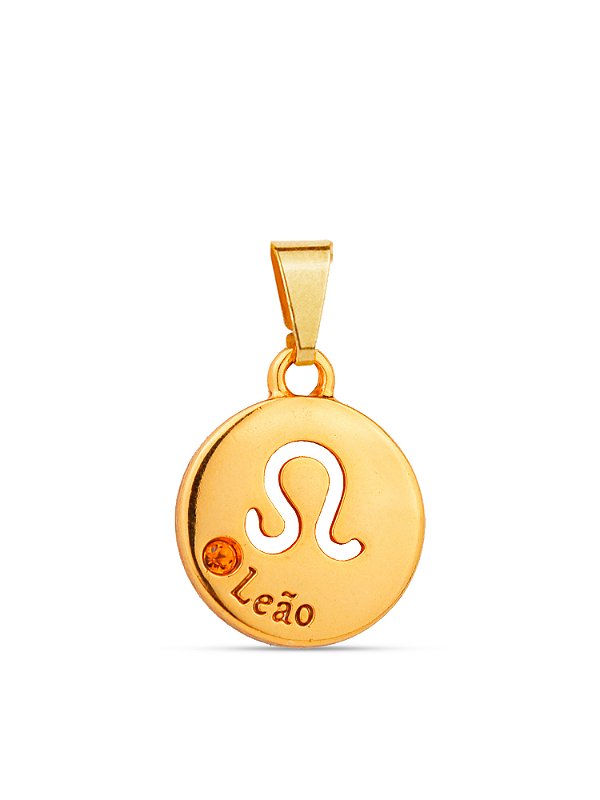 Pingente signo Leão - banhado a ouro 18k
