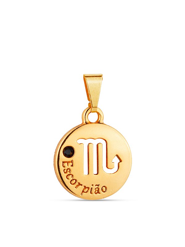 Pingente signo Escorpião - banhado a ouro 18k