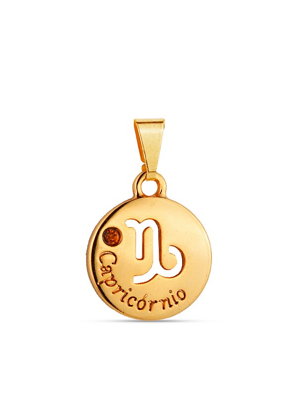 Pingente signo Capricórnio - banhado a ouro 18k