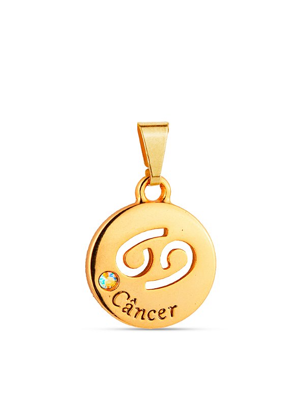 Pingente signo Câncer - banhado a ouro 18k