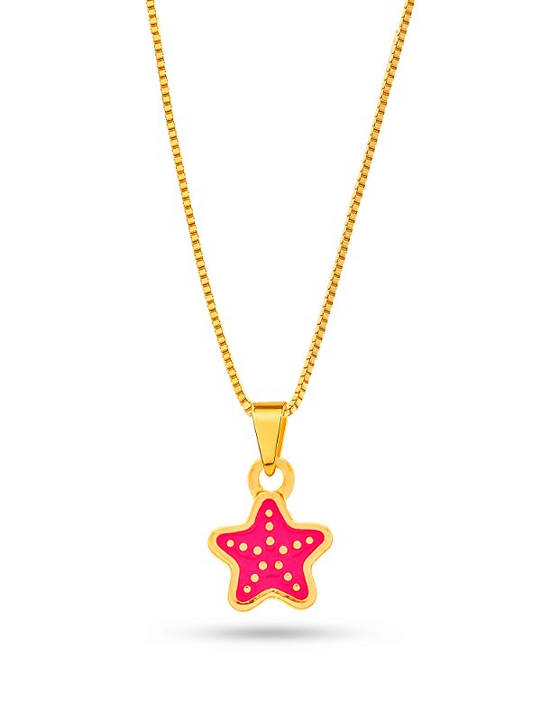 Corrente estrela - banhado a ouro 18k