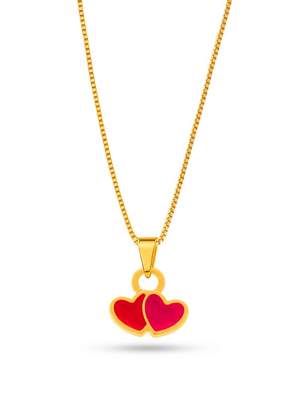 Corrente corações - banhado a ouro 18k