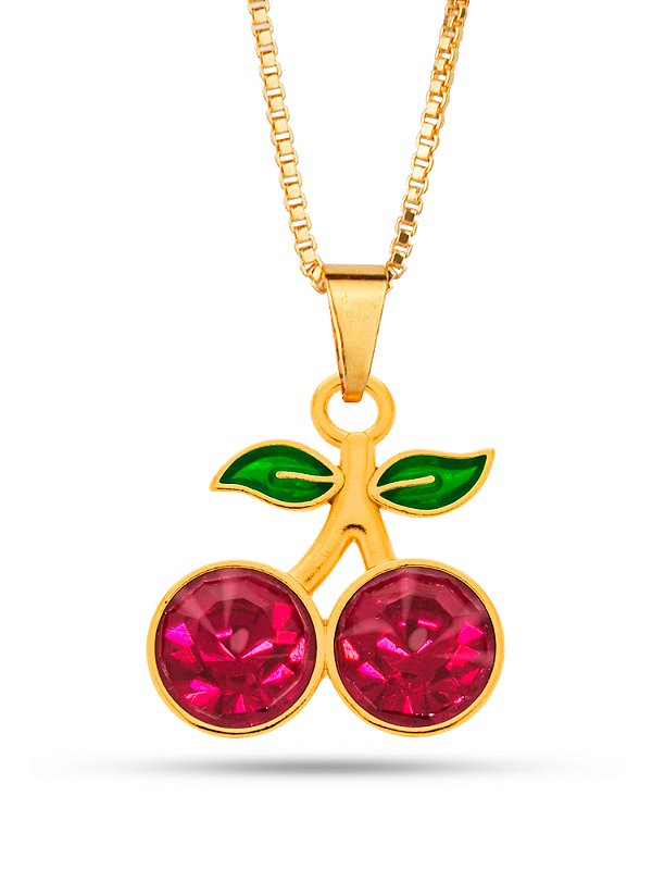 Corrente cerejas - banhado a ouro 18k