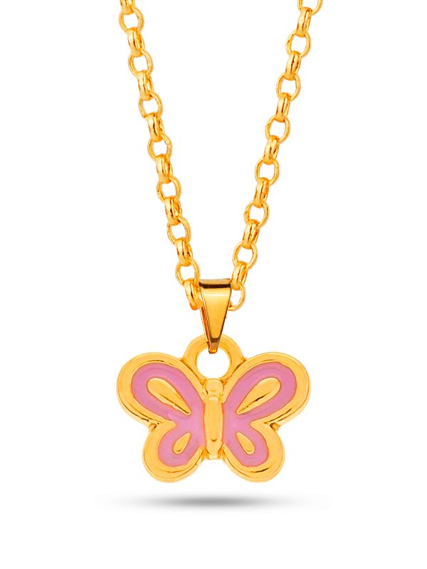 Corrente borboleta - banhado a ouro 18k