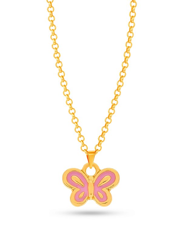 Corrente borboleta - banhado a ouro 18k