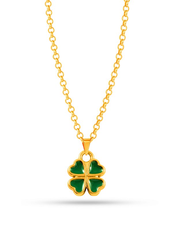 Corrente trevo - banhado a ouro 18k