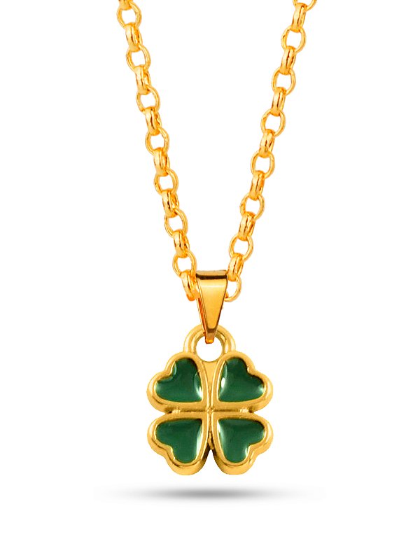 Corrente trevo - banhado a ouro 18k