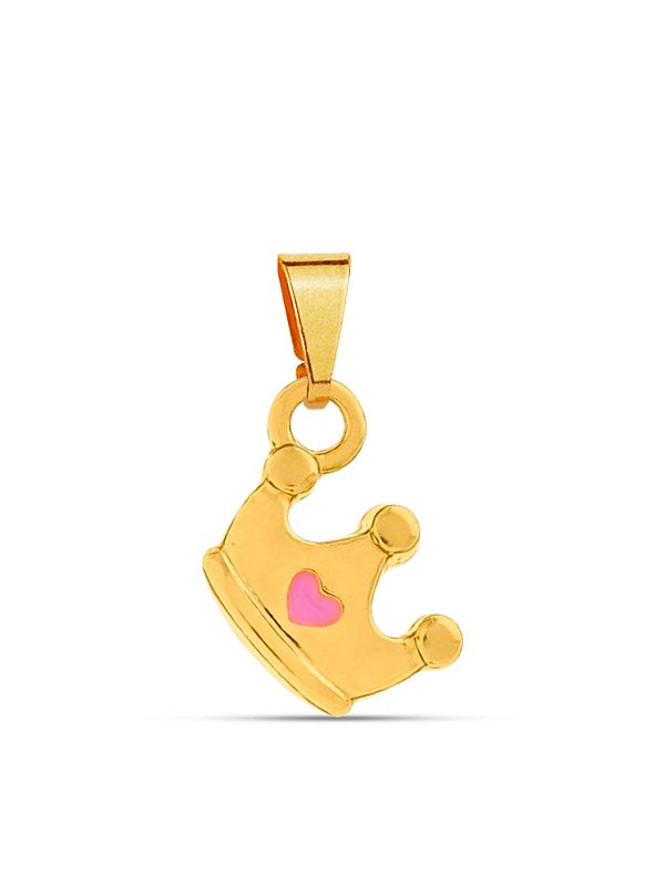 Pingente mini coroa - banhado a ouro 18k