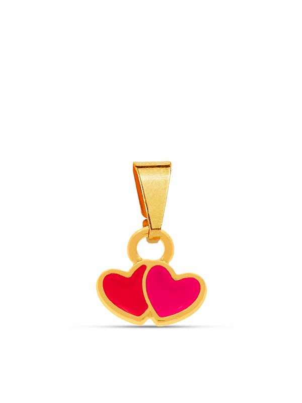 Pingente mini corações - banhado a ouro 18k