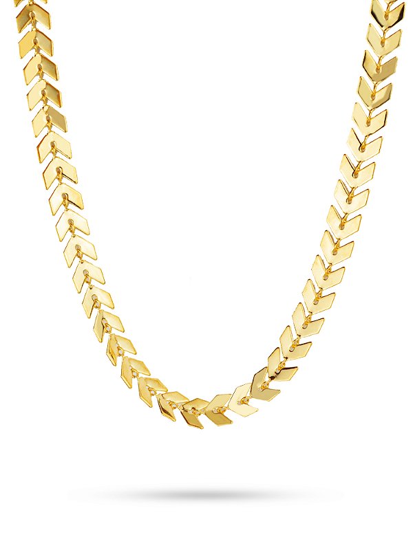 Corrente escamas - banhado a ouro 18k
