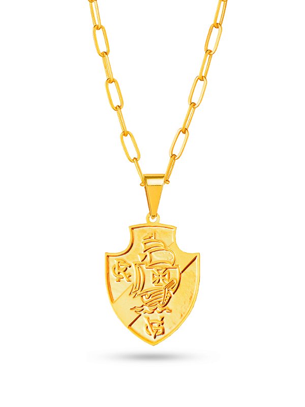 Corrente Vasco da Gama - elos longos - banhado a ouro 18k