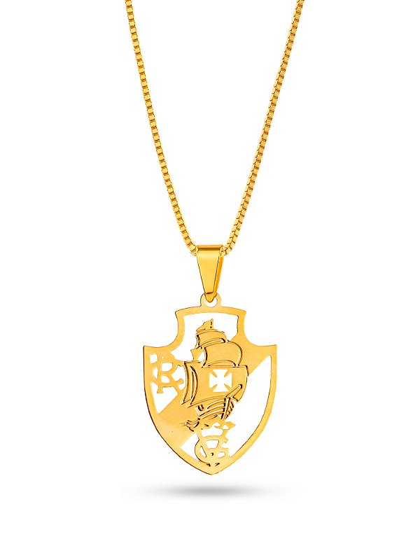 Corrente Vasco da Gama vazado - veneziana - banhado a ouro 18k