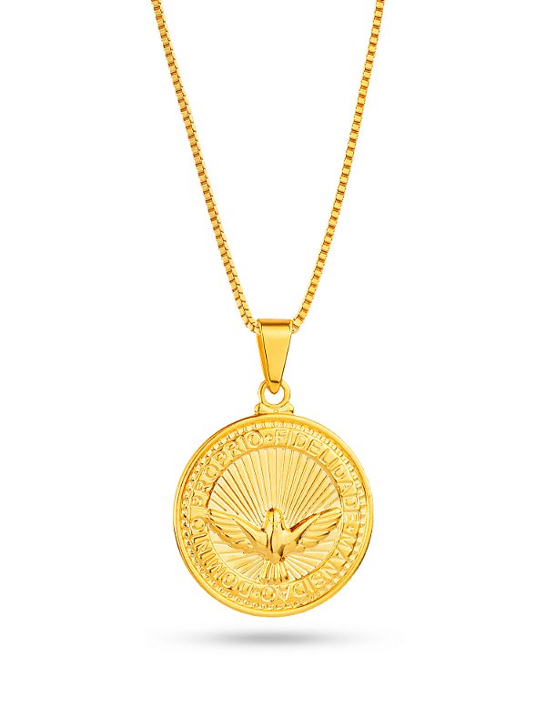 Corrente Espírito Santo - veneziana - banhado a ouro 18k
