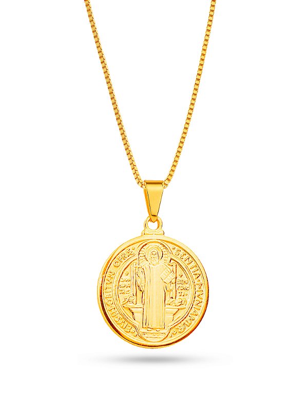 Corrente São Bento - veneziana - banhado a ouro 18k