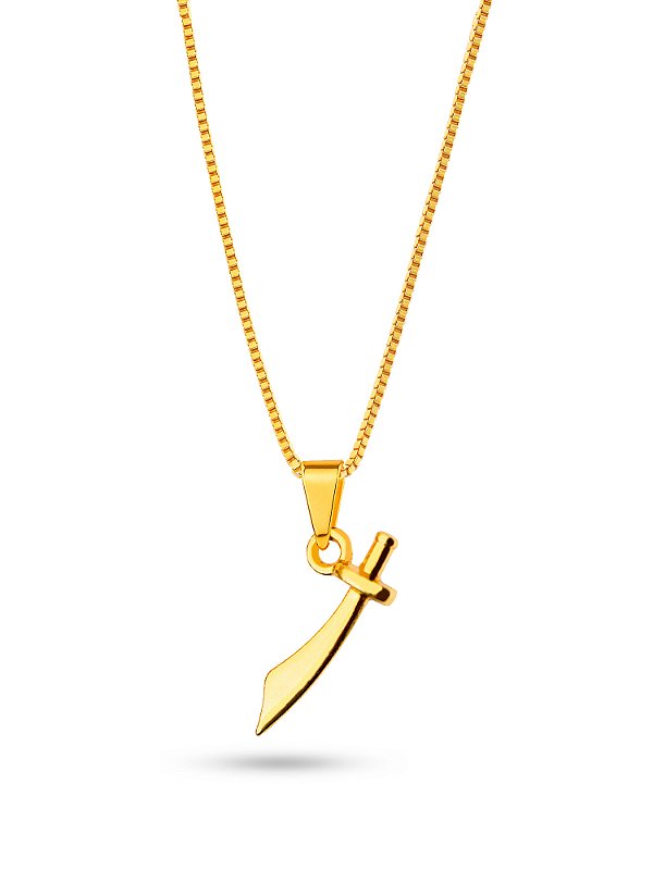 Corrente Espada de Iansã - veneziana - banhado a ouro 18k